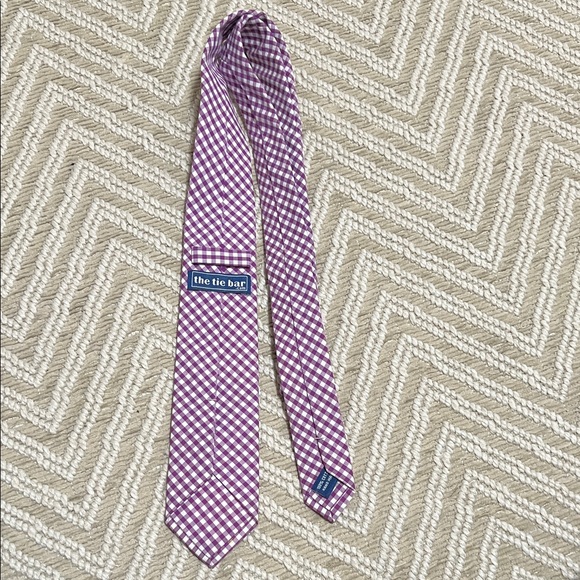 The Tie Bar Purple and White Checkered Tie - Picture 4 of 4